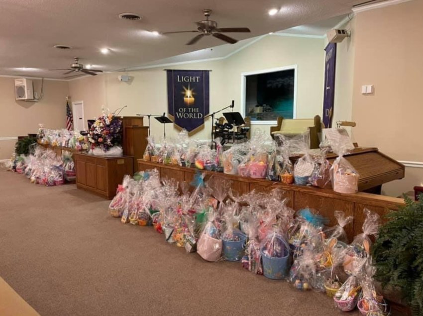 Grace Baptist Church's children and youth departments organized a project to provide an Easter basket for each of the 120 children in foster care in Neshoba County. 